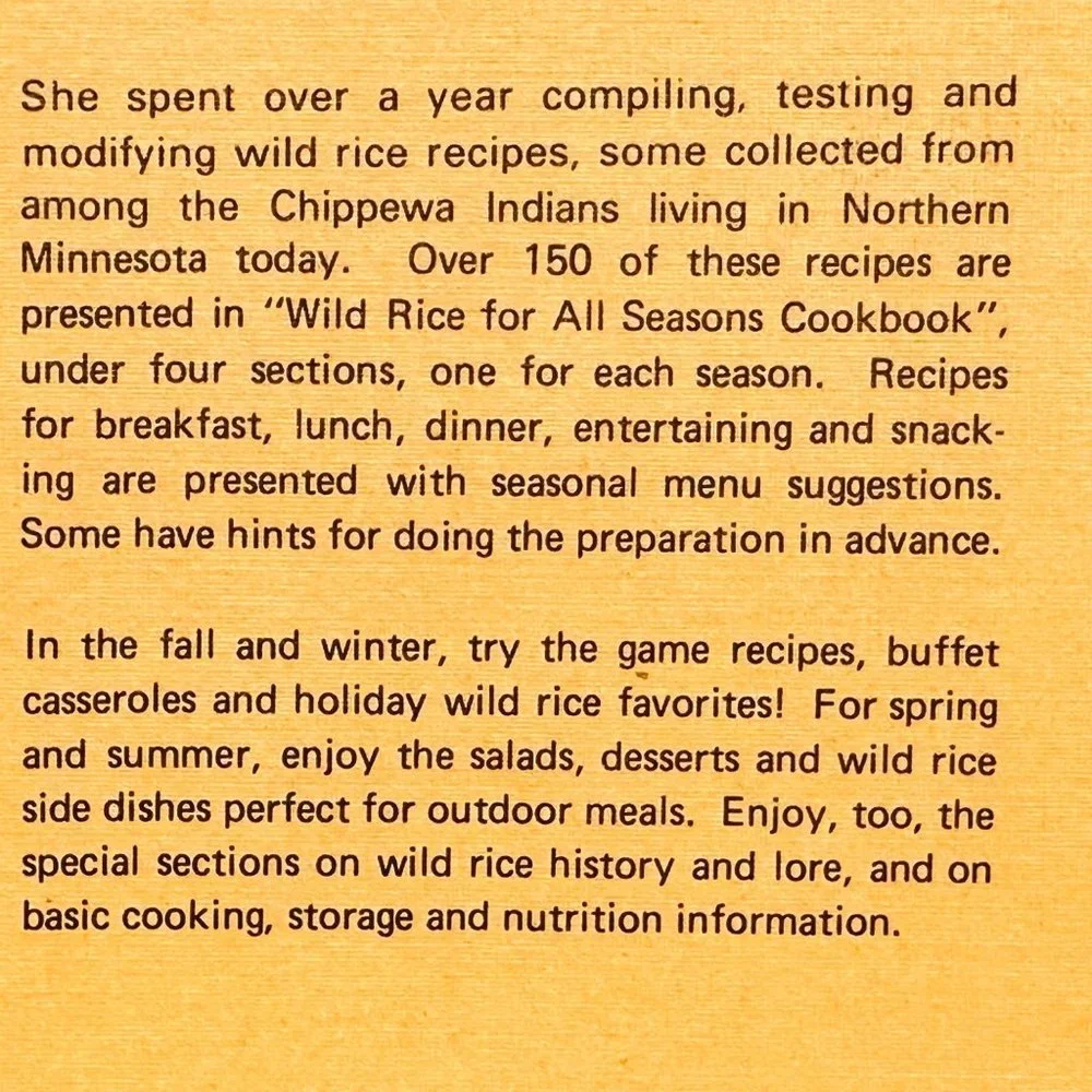 Wild Rice for All Seasons Vintage Cookbook by Beth Anderson